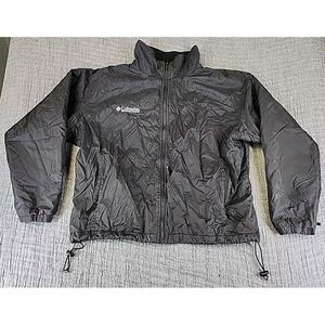 Vintage 90s COLUMBIA Jacket Womens Size XL Black Fleece Lined Bomber Windbreaker